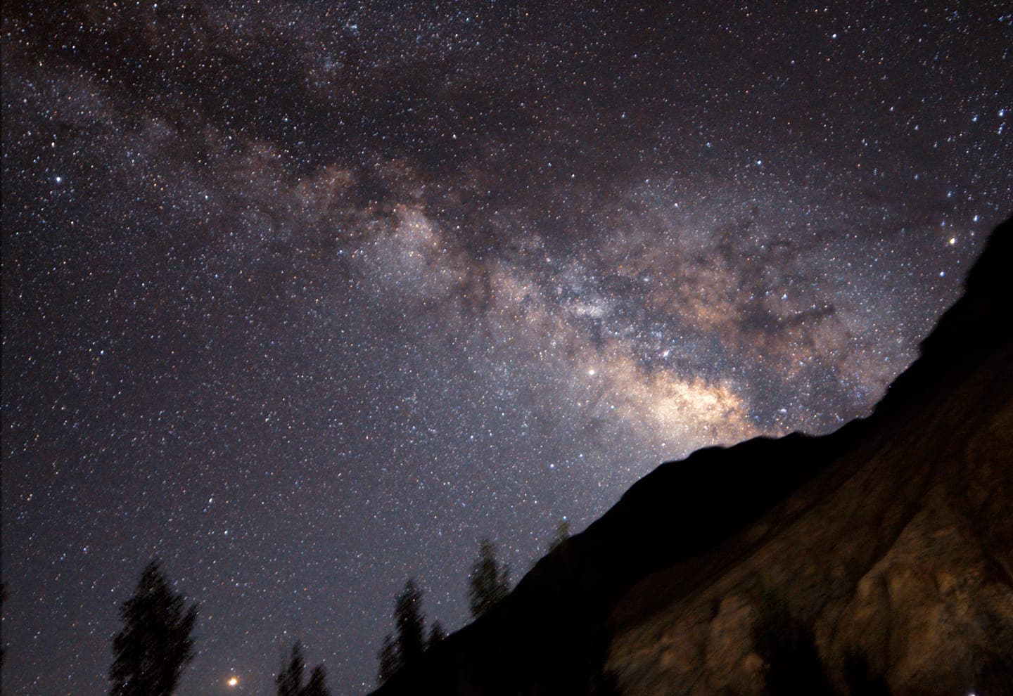 Milky Way behind a mountain